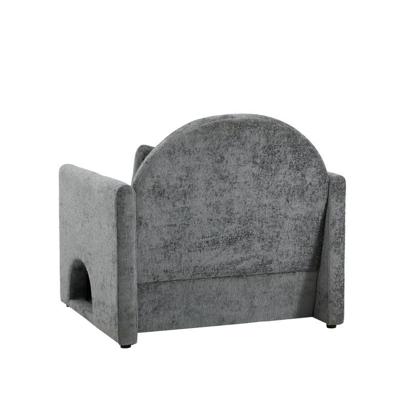 Chenille Oversized Armchair with Removable Cushions, Cat-Friendly Features and High-Density Foam Seat