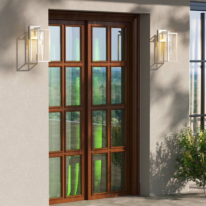 2 Pack Outdoor Wall Lights, Outdoor Wall Lantern with Glass Shade