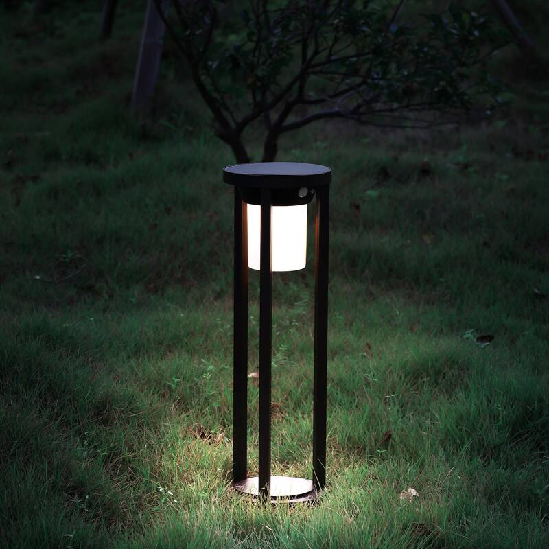 Solar Pathway Lights Outdoor LED Landscape Path Light with Dusk to Dawn Photocell Motion Sensor - Black