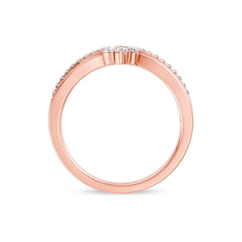 1/5ct TDW Diamond Contour Wedding Band in 10k Gold for Women