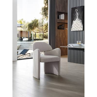 Modrest Ashley Modern Beige Fabric & Brushed Brass Dining Chair