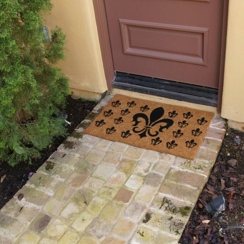 Rubber-Cal "French Coat of Arms" Fleur De Lis Doormat, 18 x 30-Inch