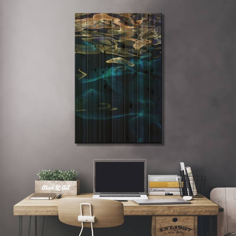 H2O XLIX Print On Wood by Lena Weisbek - Multi-Color