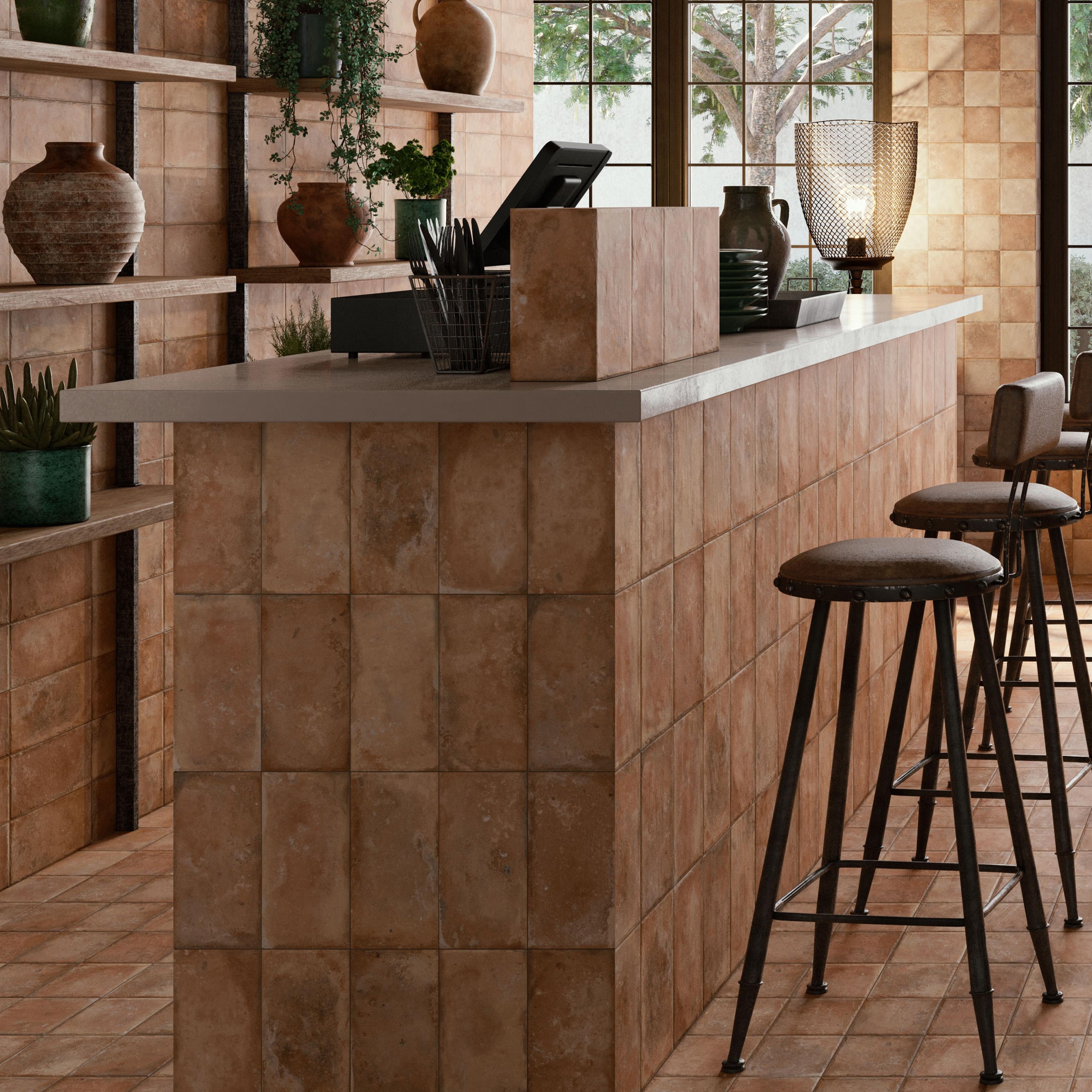 Merola Tile Kings Storia Due Natural 8-3/4" x 8-3/4" Porcelain Floor and Wall Tile