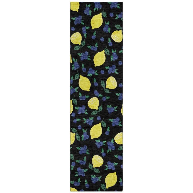 Machine Washable Indoor/ Outdoor Citrus Berry Chantille Rug