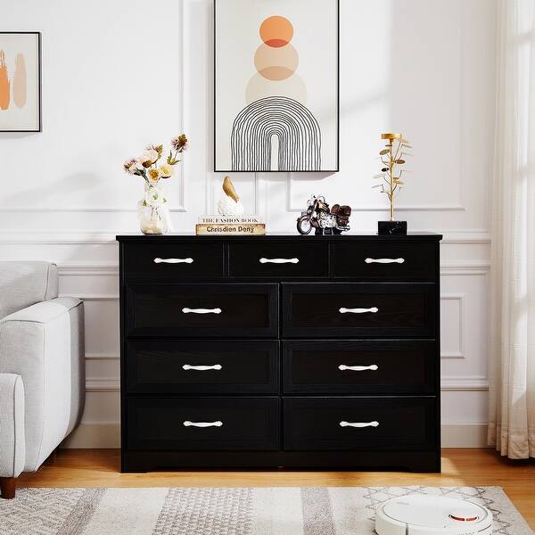 9 drawer long dresser with antique handles - Bed Bath & Beyond - 38949310