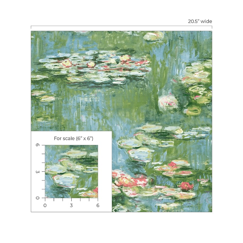 NextWall Lily Pond Peel and Stick Wallpaper