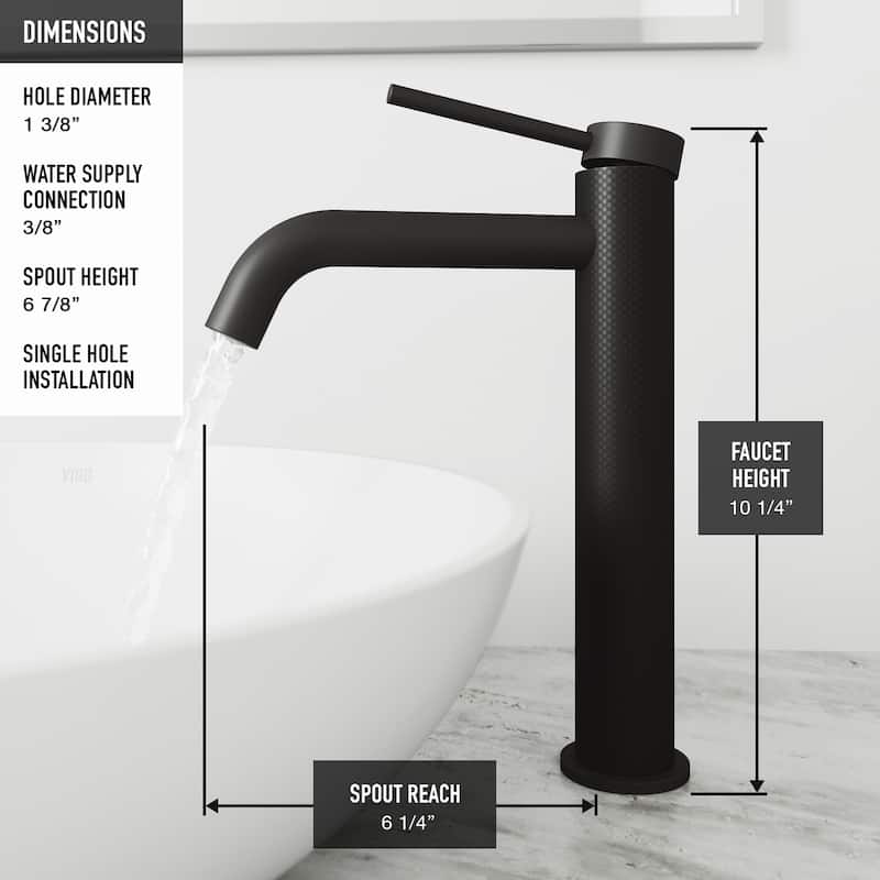 VIGO Lexington 10" H Single Handle Single Hole Bathroom Vessel Faucet