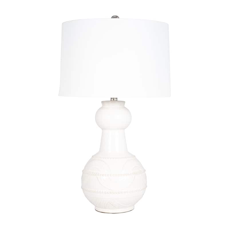 Sagebrook Home Ceramic 28" Bottle Table Lamp, Metal Base, Linen Shade, Stylish Lighting - 16" x 16" x 28"