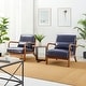 preview thumbnail 77 of 107, Glitzhome Set of 2 30.75"H Mid-Century Modern PU Leather Accent Armchairs with Rubberwood Frame - 25.75"L x 33.75"W x 30.75"H