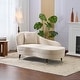 preview thumbnail 3 of 20, Christopher Knight Home - Modern Upholstered Curved Chaise Lounge with Boucle Fabric & Lumbar Pillow - 61.25"W