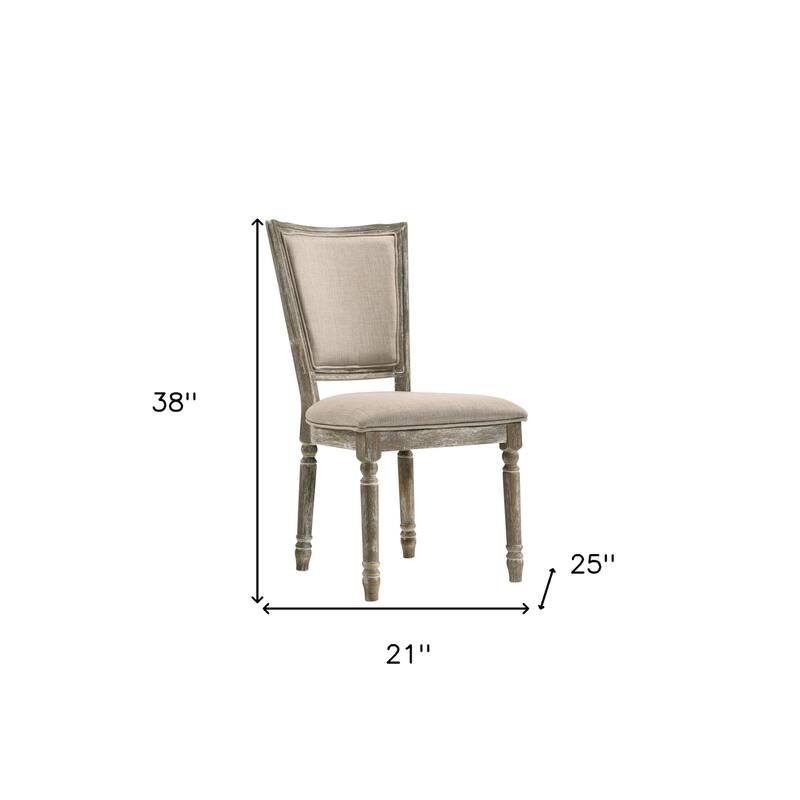 HomeRoots Set of Two Gray Upholstered Fabric And Solid Wood Dining Side Chairs - 21.00 in. x 38.00 in. x 25.00 in.