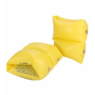 Set of 2 Inflatable Yellow Swimming Pool Arm Floats For Kids - 7"