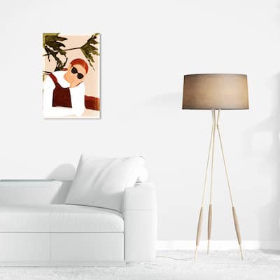 Wynwood Studio Canvas Fashion and Glam In a Daze White and Cream White Tropical Wall Art Canvas Print