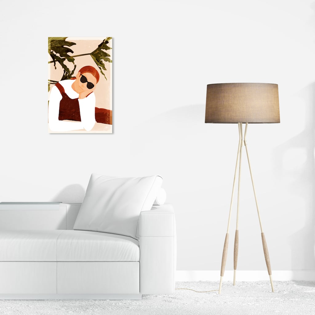 Wynwood Studio Canvas Fashion and Glam In a Daze White and Cream White Tropical Wall Art Canvas Print