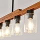 preview thumbnail 7 of 67, Farmhouse Linear Chandelier Rustic Wood Kitchen Island Lighting Dining Room Pendant Light Fixture with Seeded Glass Shade