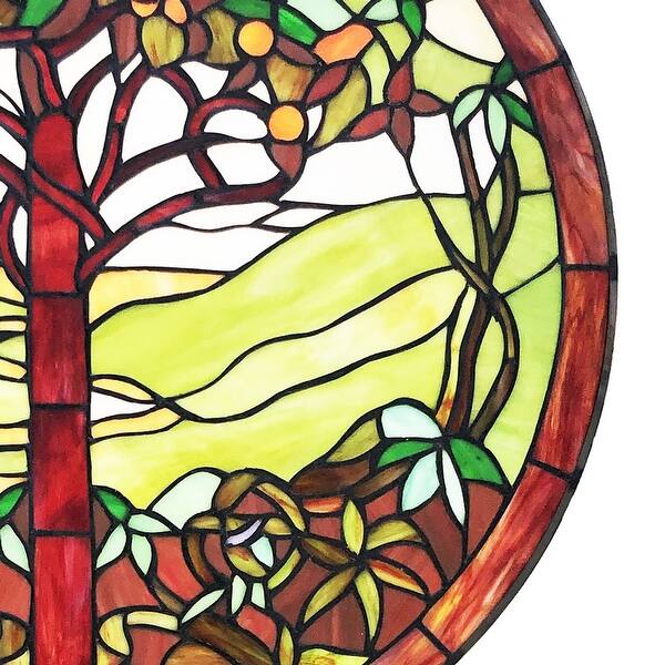River Of Goods 24 H Tree Of Life Stained Glass Window Panel Overstock 31797028