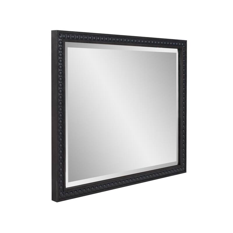 Beaded Vanity Mirror - Black - 34H x 28W x 4D