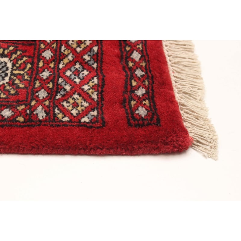 ECARPETGALLERY Hand-knotted Peshawar Bokhara Red Wool Rug - 4'2 x 5'8