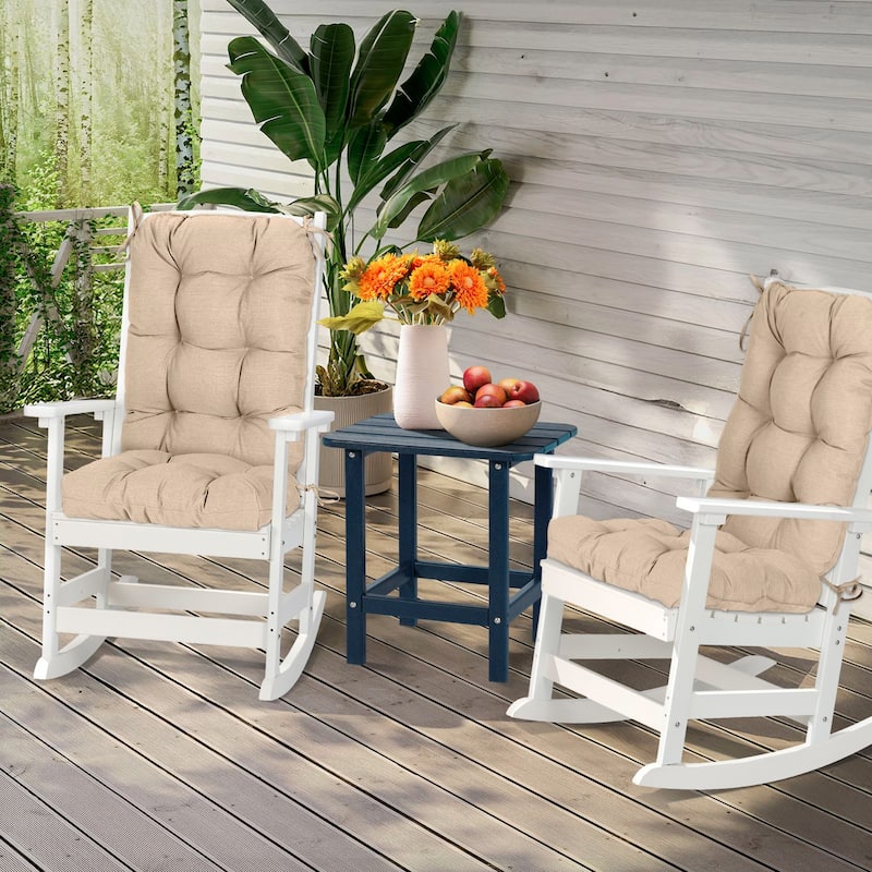 Aoodor Outdoor 42"x 20" x5" Tufted Back Cushions Patio Replacement Chair Cushion, Set of 2