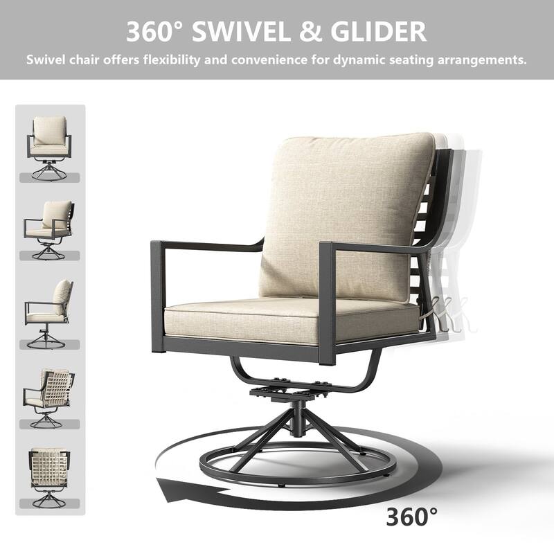 Outdoor Swivel Chairs Patio High Back Glider Chairs