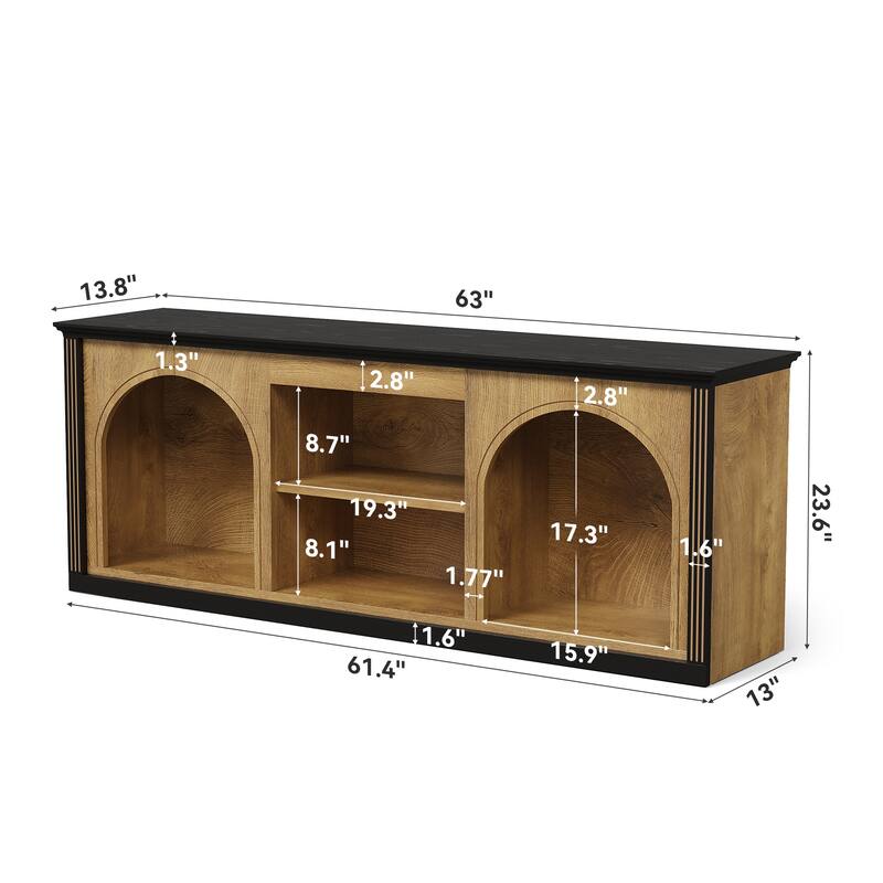 TV Stand for 65 inch TV, Entertainment Center with Shelves