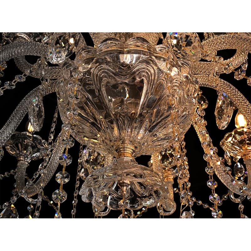 Crystal Chandelier 40" Wide 18-Lights Gold