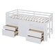 preview thumbnail 13 of 12, White Twin Size Solid Wood Loft Bed with Drawers and Cabinet