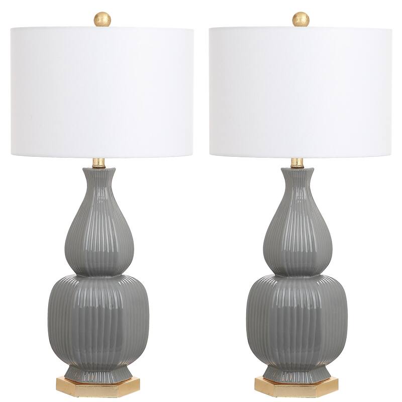 SAFAVIEH Lighting Dalmazia 32-inch Grey/ Gold Table Lamp (Set of 2) - 15"x15"x31.5" - 15Wx15Dx32H