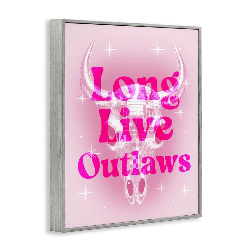 Stupell Glam Long Live Outlaws Framed Giclee Art Design By Lil' Rue