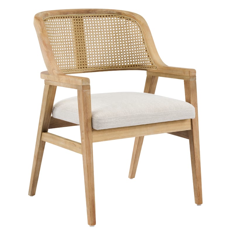 Christopher Knight Home - Mid-Century Extendable Dining Table Set with Upholstered Cane Back Dining Chairs