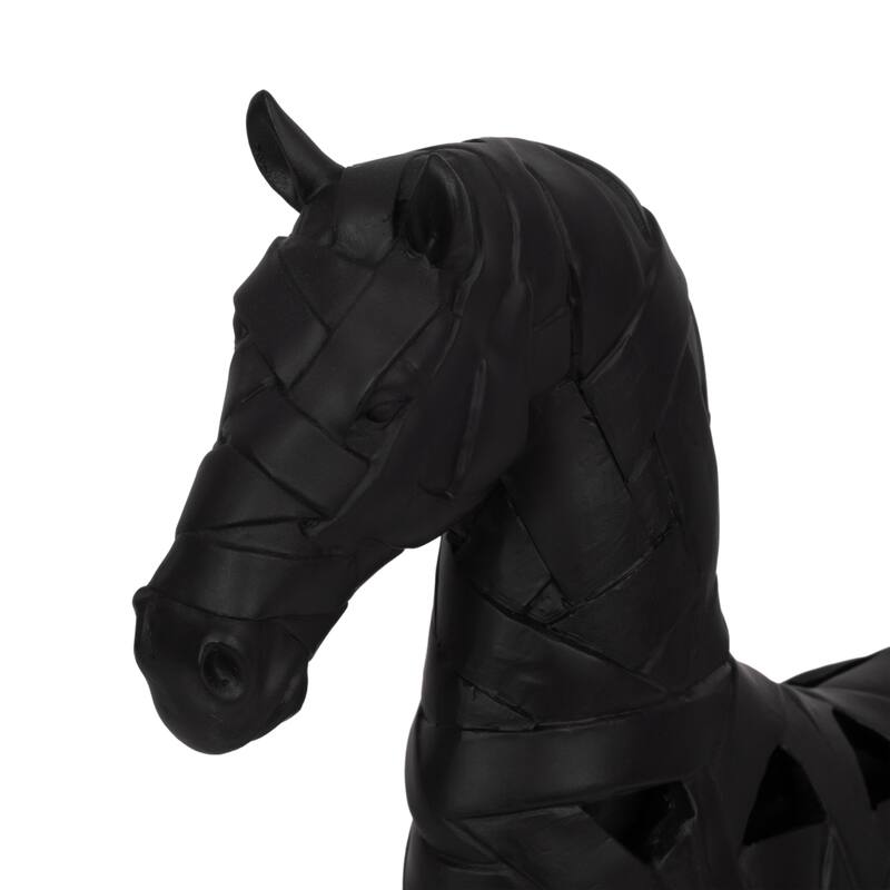 Decorative Objects for Home Decor - Modern Horse Sculpture with Matte Finish - 17", Black - 15" x 4" x 17"