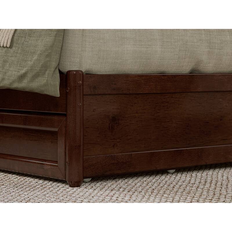 Emelie Platform Bed with Panel Footboard and Twin XL Trundle