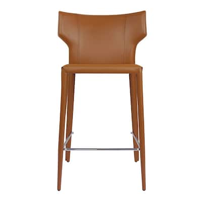 Adoro Mid-century Modern Wingback Leather Counter Stool