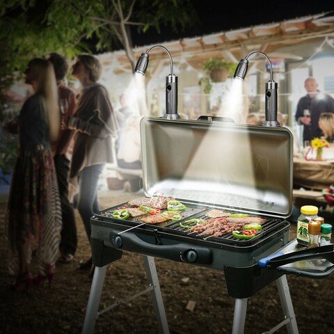 IMAGE 1 Pair Ultra-Bright Barbecue Grill LED Light Magnetic Base Adjustable BBQ Grilling Lights