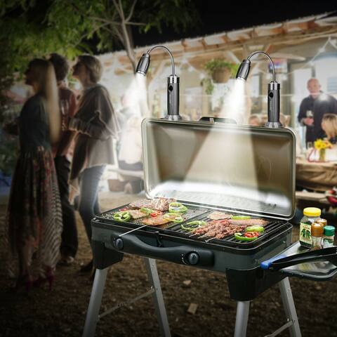2pack/Set BBQ Grill LED Light Portable Adjustable Magnetic Base Barbecue Lamp