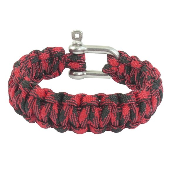 Unique Bargains Unique Bargains Outdoor Sports Stainless Steel Cobra Weave Nylon Survival Bracelet