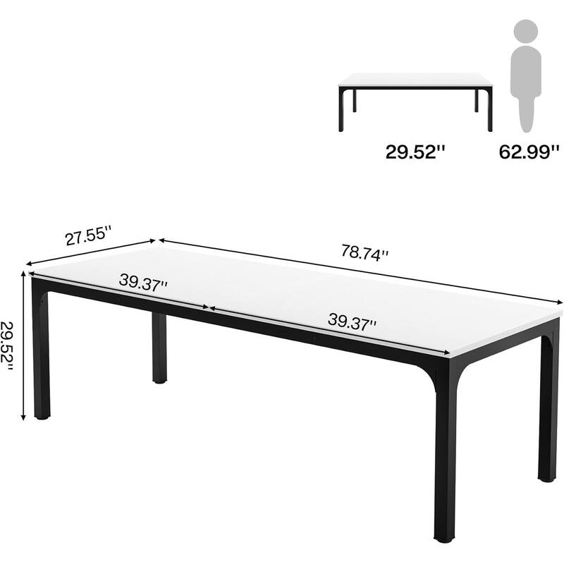 78.7" Extra Long 2-Person Computer Desk, Double Workstation for Home Office