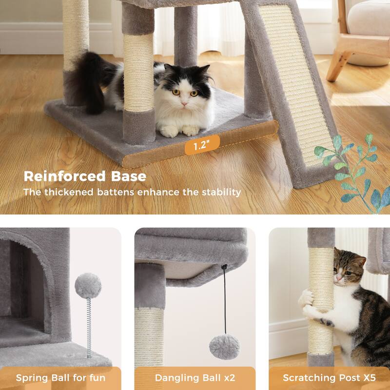 Cat Tree Tower Large Scratching Posts Tower for Bigger Cats