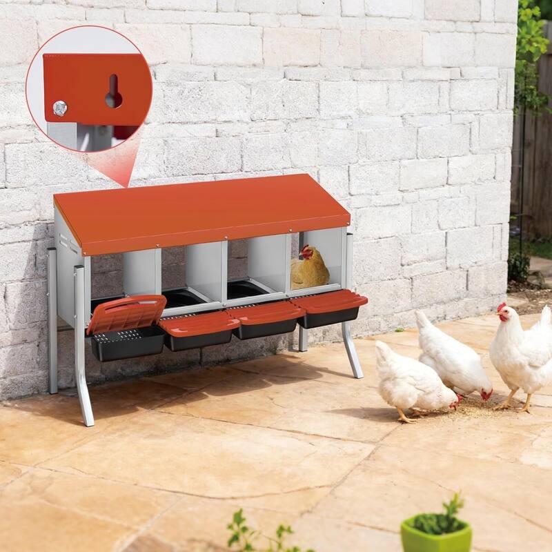 4 Holes Egg-Laying Boxes Nesting Boxes for Chickens Coops with Legs