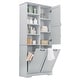 preview thumbnail 29 of 75, GDFStudio - Elijah Tall Bathroom Cabinet with Tilt-Out Laundry Hampers and Adjustable Shelves
