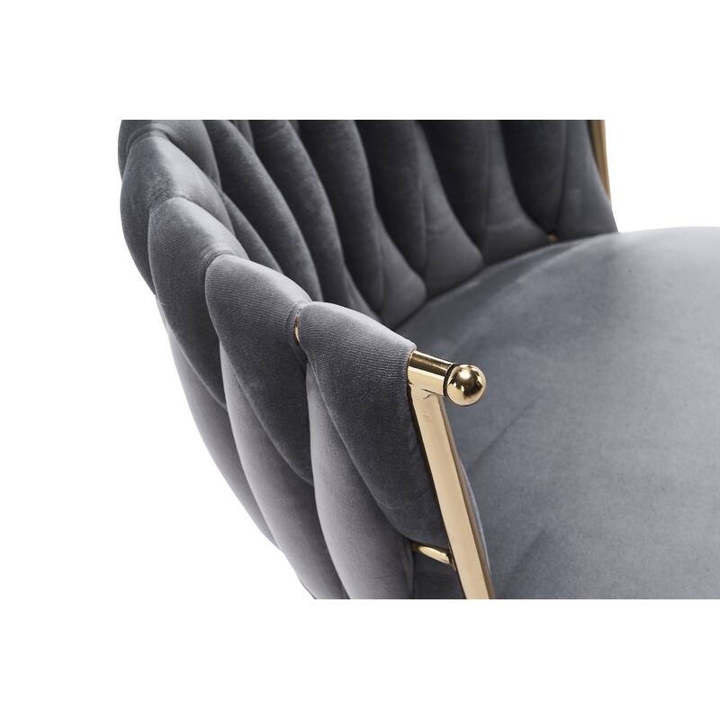 Modern/Luxury Upholstered Adjustable Swivel Office Chair with Wheels