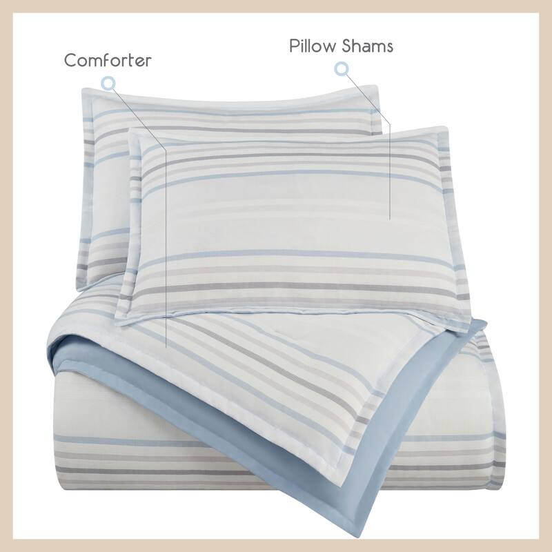 Vellux Bergen Blue/Grey Comforter Set