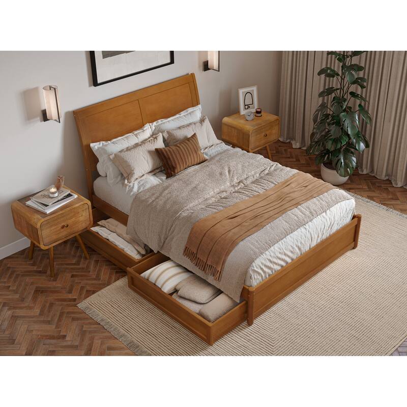 Andorra Platform Bed with Panel Footboard and Storage Drawers