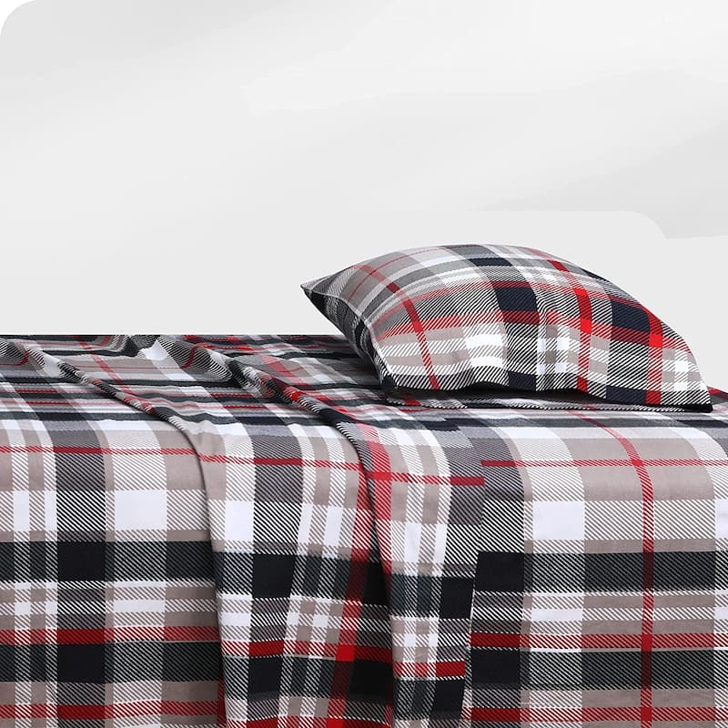 Feather & Stitch Cotton Flannel Sheets Set 4 Piece Bed Sheets Heavy Weight Bedding