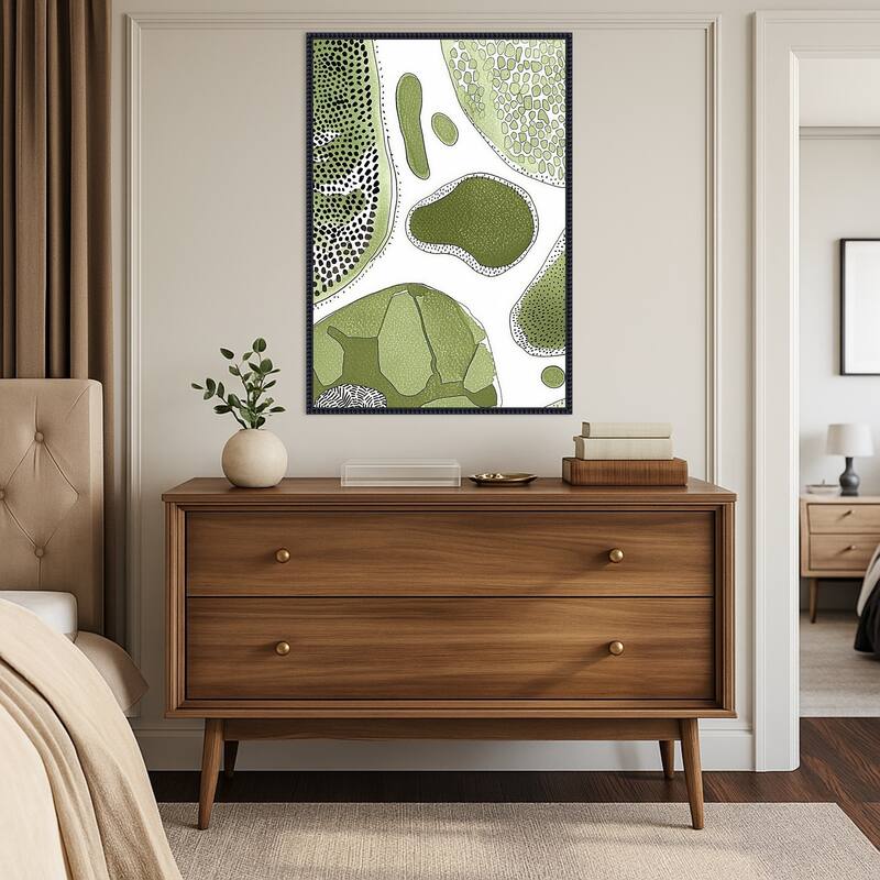 Fragments of Green by Tradelink inhouse artist Framed Canvas Wall Art Print