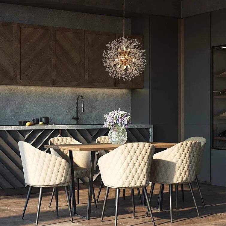 9 - Light Modern Metal Sputnik Pendant with Crystal Chandelier