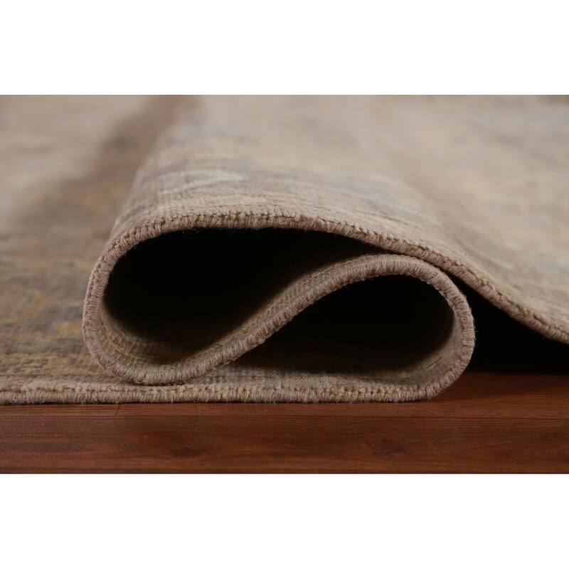 Hand Knotted Oriental 100% Wool Carpet Transitional All-Over Beige & Ivories Oushak Area Rug - 11' 8'' X 8' 9''