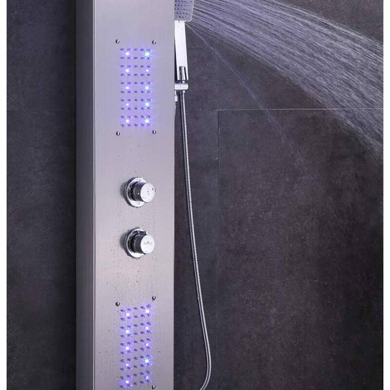 50 in. LED Shower Panel System and Body Jets in Brushed Nickel