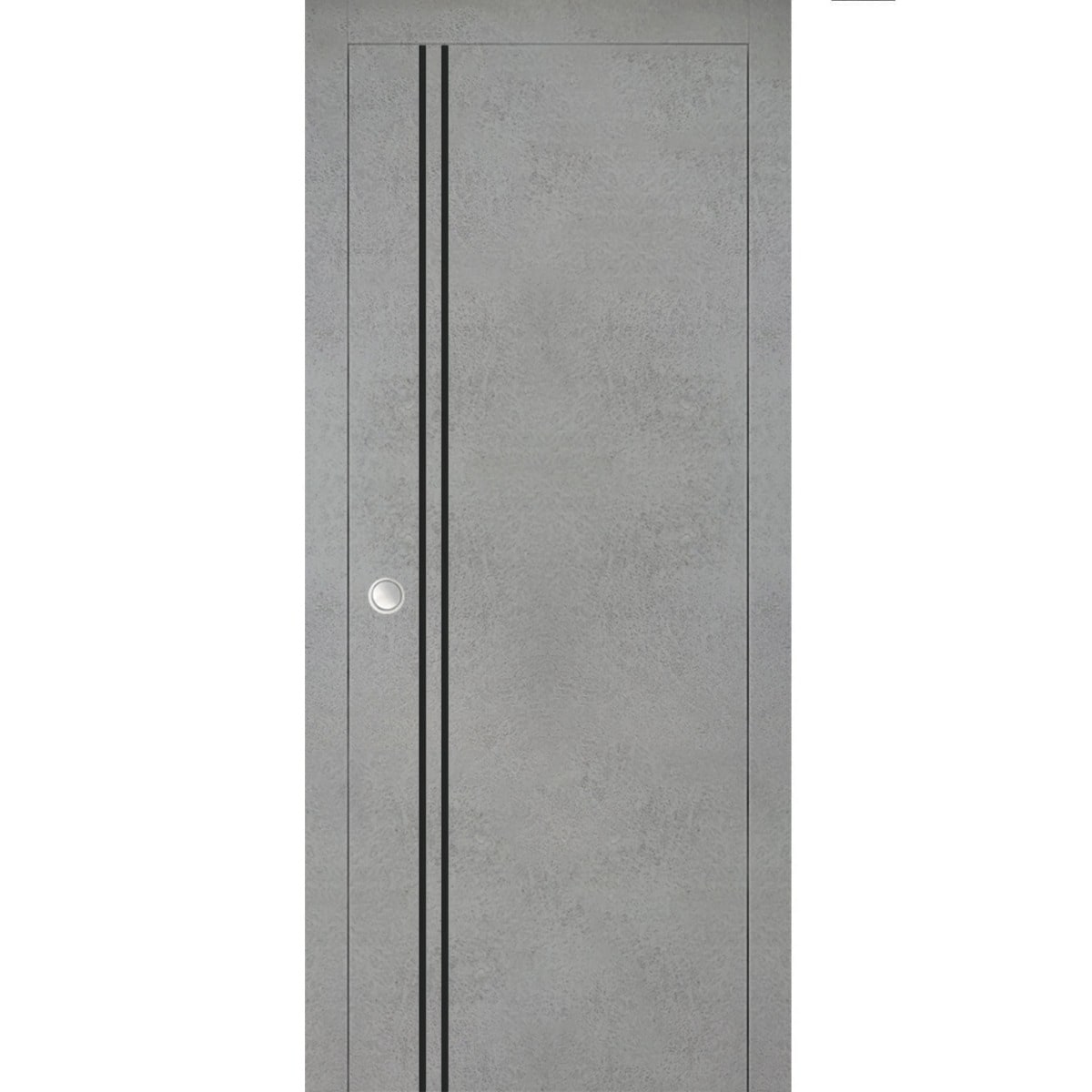 SartoDoors Planum 0016 | Interior French Doors French Door | Solid Wood | Hardware Set | 28x80, Concrete Bedroom Door